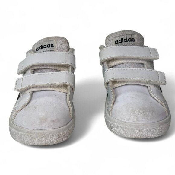 Addidas Toddler Grand Court 2.0 Adjustable Strap Sneakers Size 5 White w Black - Picture 5 of 11
